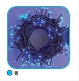 コロナ産業 LEDストレートコード100球（ブラックコード）/コントローラー点滅（8パターン）　JK100B　LED色：青色　【イルミネーションライト】