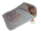 BlueberryShop Embroidered Velour Swaddle Wrap Blanket Sleeping Bag for Newborn, baby shower GIFT 100