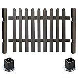 SINAPP ピケットフェンス 庭 目隠し フェンス 木製 ストレート 基本セット SIK2288 平地用, ダークブラウン