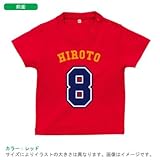 BabyChips ベースボールナンバー(名入れ半袖ベビーTシャツ) 120 レッド