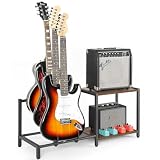 ギタースタンド (3本収納) エレキスタンド ギター ベーススタンド 調節可能 転倒防止 安定 ギターラック 複数 ギター スタンド 大容量 多機能 高耐久 楽器スタンド 楽器保護「エレキギター/ウクレレ/ベース/オーディオ/管楽器/レコードプレーヤー 対応スタンド」