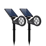 Solar Lights,URPOWER 2-in-1 Waterproof 4 LED Solar Spotlight Adjustable Wall Light Landscape Light S