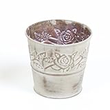 ローズ柄フラワーポット　プランター　3号　グレー