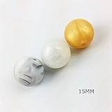 Mamimami Home 歯固め シリコーン　ビーズ　円形 三色ミックス 15MM おしゃぶりチェーン ガラガラ DIY用 噛がため かみかみ　安全 無味 40個 [BPAフリー][FDA認可済]