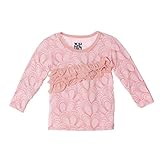 KicKeeパンツLittle Girls長袖斜めフリルTee カラー: ピンク