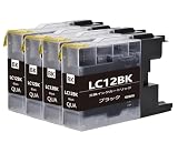 BrotherブラザーLC12-4PK LC12 LC17 増量 互換インクカートリッジ LC12-BKブラック黒 4本セット 対応機種:MFC-J5910CDW、MFC-J710DW、MFC-J955DWN、DCP-J725N、MFC-J705DW、MFC-J960DWN-W、MFC-J710D、MFC-J810DWN、MFC-J860DWN、MFC-J825N等