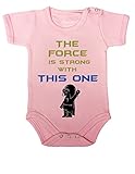 Allure & Grace Funny Baby OnesieロンパースボディスーツThe Force Is Strongベビーシャワーギフト カラー: ピンク