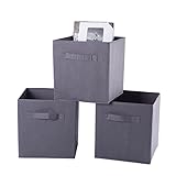 solarvalley 収納ボックス （3個セット） 選べる6色 (ダークグレー)