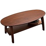 タンスのゲン 折りたたみ コーヒーテーブル 楕円 棚付き ウォールナット 11719145 01