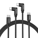 USB C ケーブル L字【2本セット 1m】60W USB C to USB C 充電ケーブル 3A急速充電 USB Type-C ケーブル 高耐久ナイロン編み タイプCケ ーブル iPhone 17/16/15 シリーズ MacBook iPad Galaxy Switch その他 Type-C 機器対応