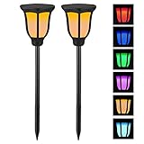 【2018年最新版】 ガーデンライト イルミネーションライト ソーラーライト 屋外 センサーライト 電気代不要 おしゃれ 6色 自動点灯 防水仕様 ２個セット