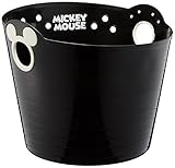 錦化成 かご ミッキーマウス やわらかバケツ R36 φ430 H360 ブラック ポリエチレン