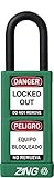 ZING 7074 RecycLock Safety Padlock Keyed Different 1-1/2 Shackle 3 Long Body Green [並行輸入品]