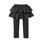 (ブラック/80cm)ベビー服 女の子 スカート スパッツ スカッツ ボトム フォーマル 黒無地 2段フリル ウエストゴム 女児 ベビー