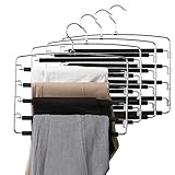 ズボンハンガー 多段ハンガー 5段 収納効率アップ 滑り止め付き 4本セット