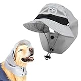 【LIFELIKE公式】ミルアウトドアレインハット 犬 被り物 かぶりもの 帽子 ハット キャップ 小型犬 中型犬 レイングッズ 雨 散歩 お出かけ ペットグッズ ペット グッズ 犬用 ライフライク (グレー, L)