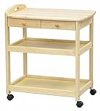 エイ・アイ・エス(AIS) 木製キッチンワゴン 引出し付き ナチュラル QM-004