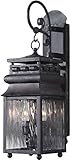 Elk 807-C 6-1/2 by 21-Inch Lancaster 2-Light Artistic Outdoor Wall Lantern with Water Glass Shade, C