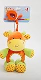 Linzyおもちゃ9 "赤ちゃん動物Rattle withミラー、Squeaky、クリップon-giraffe 9インチ、オレンジ