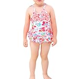 Zhhlinyuan Fashion Baby Girls Ruffle Swimming Costume Floral Swimwear 3224