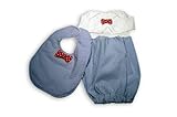 Caught Ya Lookin' Baby Bib Gift Set, Blue Seersucker by Caught Ya Lookin'