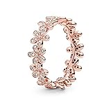 PANDORA Jewelry デイジーフラワーキュービックジルコニアリング ローズ, 金属, キュービックジルコニア