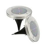 Tomshine 埋め込み式 LEDソーラーガーデンライト グラウンドライト 40LM 防水　屋外照明/エクステリアライト (2個セット, 電球色)