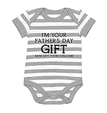 TeeStars - I'm Your Father's Day Gift Mom Says Welcome - Funny Cute Baby Bodysuit 6M gray/white [並行輸