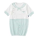 ニシキ P5011 Bon chouchou(ボンシュシュ) セパレート風ボーダードレスカバーオール 50cm - 60cm グリーン・P5011-60GN