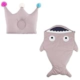 dorapocket Baby Cartoon SharkコットンSleepingバッグ新生児Sacks Swaddling Blanket with Babyクラウン枕 US サイズ: M カラー: