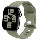 THWALK コンパチブル Apple Watch バンド ベルト 柔らかいシリコン素材のスポーツバンド 防水性 通気性 耐久性 柔軟 運動 おしゃれ 40mm 41mm 42mm 44mm 45mm 46mm 49mm S/M M/L アップルウォッチ Ultra 2/Ultra SE Series 10/9/8/7/6/5/4 に対応 (カーキ, 40mm/41mm/42mm S/M)