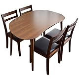 タンスのゲン 【 ダイニングテーブル + チェア 4点セット 】 120cm 天然木 ダイニングセット ウォールナット コンパクト 北欧 ウォールナット×PVCブラック 11719215 04