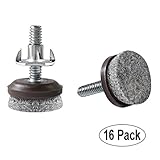 椅子レベラー – 家具Levelers – 家具平準化フィート – 調整可能な家具フィート – 木製床用フェルトGlides – 調整フェルトパッド脚と家具の椅子 16 Pack VADJFLT16