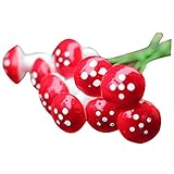YideaHome キノコ ガーデン 盆栽 風景 装飾品 庭の装飾 アクセサリー 多肉植物 マイクロ風景 飾り 小さな　ホワイトドット レッド 20個入り