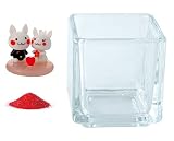 花市場直送便 ミニチュアガラス ウェディングうさぎ & カラーサンド レッド & 植え込み用グラス ニューブロックS