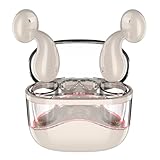 完全ワイヤレスイヤホン Bluetooth 5.4 イヤホン ミニイヤホン インナーイヤー型 おしゃれ Hi-Fi音質 ステレオ ノイズリダクション マイク内蔵 ハンズフリー通話 5~8時間連続再生 超軽量 両耳 片耳 低遅延 自動ペアリング 7色変換LED 透明な充電ケース付き ベージュ