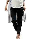 Angeliebe エンジェリーベ マタニティ ニット ツイル ジョガー パンツ 妊婦服 産前 産後 アジャスター調節可 ズボン L ブラック