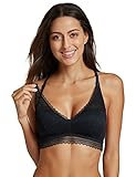 MOMANDA レディース 授乳ブラジャー マタニティブラジャー ノンワイヤー レースブラ お洒落 可愛い 産前産後兼用 授乳ブラ ブラック S (D70 E70 A75 B75 C75)
