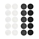 丸型 面ファスナー 両面テープ付き マジック付きテープ マジック シール 粘着テープ 強力粘着 DIY 手芸 円形 オスメスセット 多用途 業務用 家庭用 固定用 20組入 (黒+白, 直径20mm)