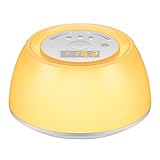 Amirスリープセラピーサウンドマシン& Wake Upライト、4 Soothing音楽のスリープ+ 4ナチュラルサウンドfor Wake Up、RGBマルチカラー、3-levelの多機能ナイトライト