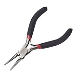 Beadthoven 1本入り/セット 125mm 黒 艶出し 錆びない 炭素-焼入れ鋼製 ラウンドノーズペンチ ブラック ジュエリー製作のプライヤー 精密作業 宝石修理 工具 DIY