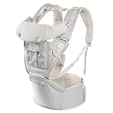 Meily 多機能ベビーキャリアー おんぶ 抱っこ紐 おんぶひも ベビー 赤ちゃん 子供 新生児 おんぶ紐 (グレー)