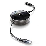 LISEN 60W USB C to USB Cケーブル（1m PD3.0急速充電対応） 巻き取り 充電ケーブル