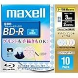 maxell 録画用 BD-R 25GB 4倍速対応 プリンタブル 5色 デザインプリントレーベル 10枚入 BR25VFWPMB.10S
