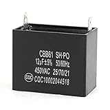 TOOGOO AC 450V 12uF 2ターミナルエアコンモーターコンデンサ　コンデンサ　CBB61　黒