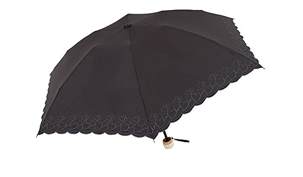 Amazon ビコーズ ハート刺繍 ミニ 全3色 折りたたみ傘 手開き 日傘 晴雨兼用 ブラック 6本骨 47cm Uvカット 軽量 Be 正規代理店品 ビコーズ Because 傘 レインウェア 通販