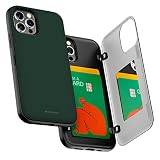 GOOSPERY iPhone 12/12 Pro (2020) 6.1インチカードホルダーウォレットケース、保護用デュアルレイヤーバンパーフォンバックカバー、隠しミラー付き-ベージュフラワー