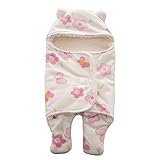 REILI　おくるみ　赤ちゃん　ベビー　新生児　春　秋　冬　ふわふわ　出産祝い　男の子 女の子　耳付き あったか　フード付き　可愛い　　プレゼント　星柄 (L, 花)