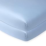 ベビーベッド用ボックスシーツ サテンのような肌触り 綿100% 2枚組 (無地ブルー) [並行輸入品]