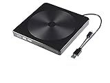 USB3.0＆Type-C両接続 2ポート 外付けDVDドライブ CD/DVDプレーヤー ポータブルDVDドライブ 高速 薄型 静音 CD/DVD読込み・書込みブラック